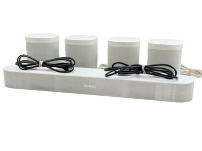 Sonos Beam S14 (Gen 1) + 4x Sonos One S18 (Gen 2) Smart Speakers
