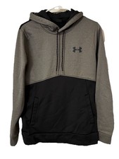 Under Armour Men  s Small Adult Gray And Black Hood Sweatshirt Pullover Knit