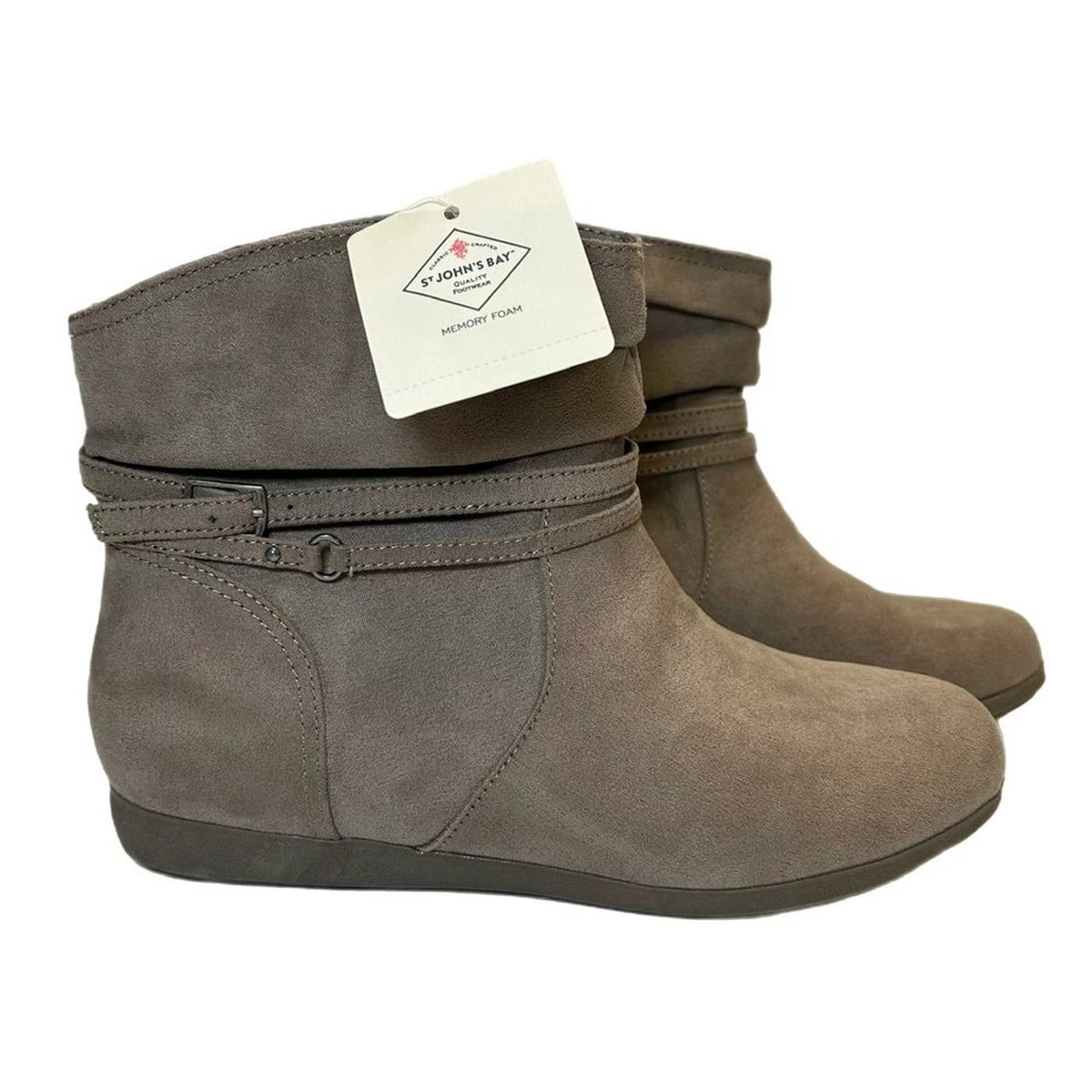 St. John\'s Bay dark brown suede ankle boots. Mint condition. Size 10.5 St. John main image 2