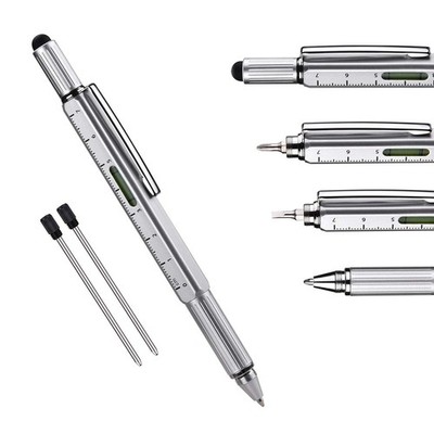 Useful Gadgets Business Gift for men, 6 in 1 Sliver tool pen with Ruler, Leve...