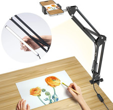 Overhead Phone Mount with USB LED Light, Adjustable Articulating Arm  360  Rota