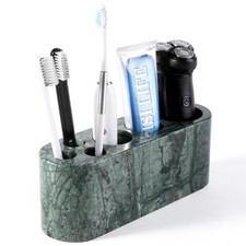 Toothbrush Holder for Bathrooms, 6 Slots Marble Toothbrush Organizer, Makeup ...