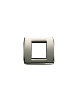 Vimar - 1 Round Idea Plate 1-2 Modules In Metal Chrome Black 17093.31