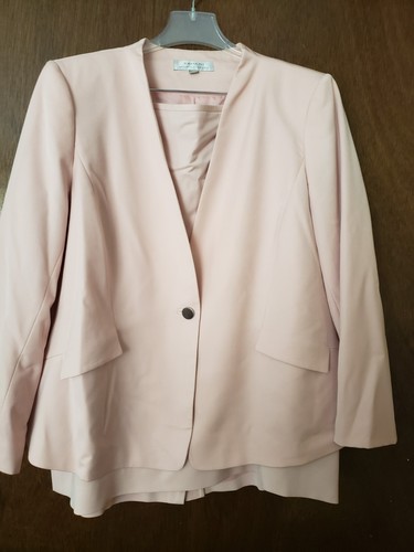 Tahari Arthur Levine Peach Skirt Suit Plus Size - Size 20W