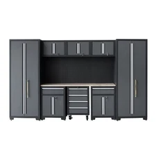 12Pcs Workshop Cabinet Set Steel Garage Storage Cabinet Workbench Rolling Chest