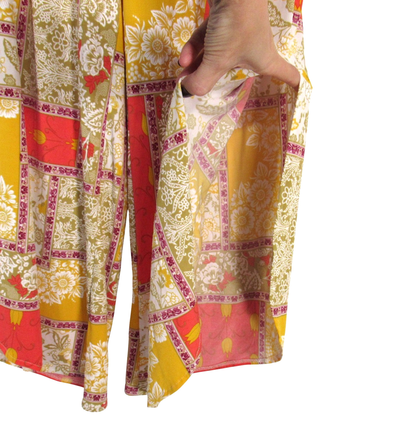 AND THE WHY Multicolor FLORAL PATCHWORK Smock Wai… - image 4