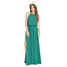 Show Me Your Mumu Heather Dress Women's Small Green Halter Maxi Drapey NWT