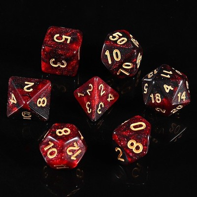 Precision-Made Flexible Quick-Install 7PCS Dragon Pattern Dice Set with Iron Box
