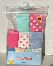 PACK of 9 Cat  Jack  Girls' Briefs, Size 12