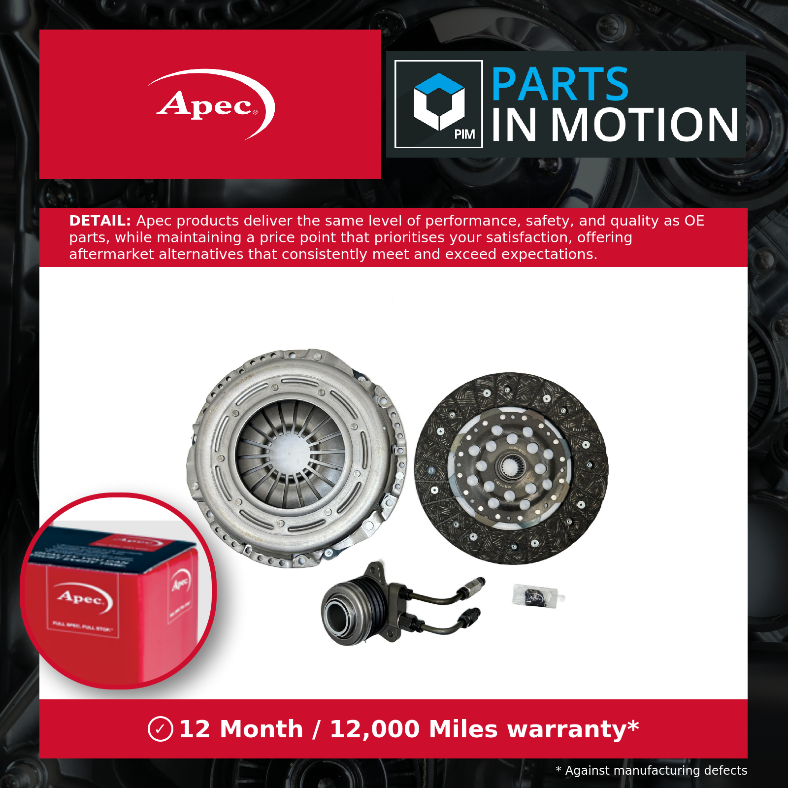 Clutch Kit fits HYUNDAI TUCSON JM 2.7 05 to 06 240mm 4110024720 4120024720 Apec - Image 3