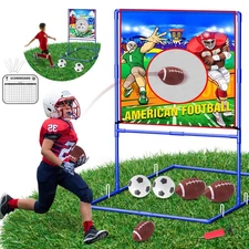 2 in 1 Football Toss Target Games and Soccer Toy for , Throwing Target Double...