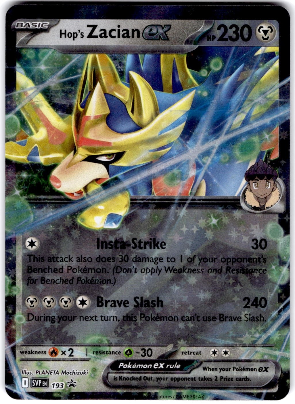 Pokemon Hop's Zacian ex Scarlet & Violet Black Star Promos 193 Holofoil