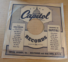 78RPM 10" Capitol sleeve, clean medium average