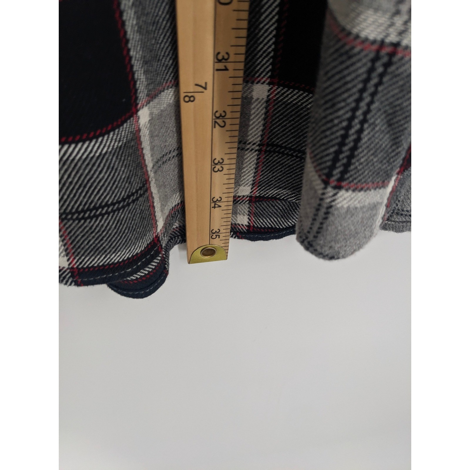 Duluth Trading Co Flannel Shirt Mens XLT Tall Gray Plaid Long Sleeve Heavy Top