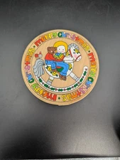 Vintage Merry Christmas Multi Color Hand Painted Round Wood Gift/Trinket Box