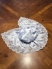 VINTAGE by LA TENDZESSE  HALF SLIP SHINE SOFT BLUE NYLON & LACE SIZE SMALL
