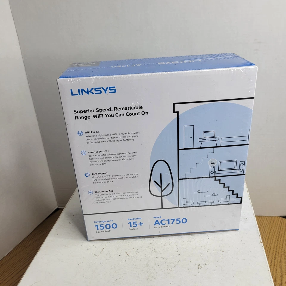Linksys MAX-STREAM EA7250 AC1750 Dual-Band 1.7 Gbps WiFi 5 Router - Image 3 of 4