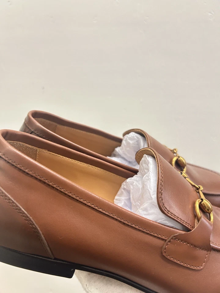 Mocasines GUCCI Jordaan Horsebit de cuero marrón 1953 10 Reino Unido 11 EE. UU. GL57 Foto 4 de 4