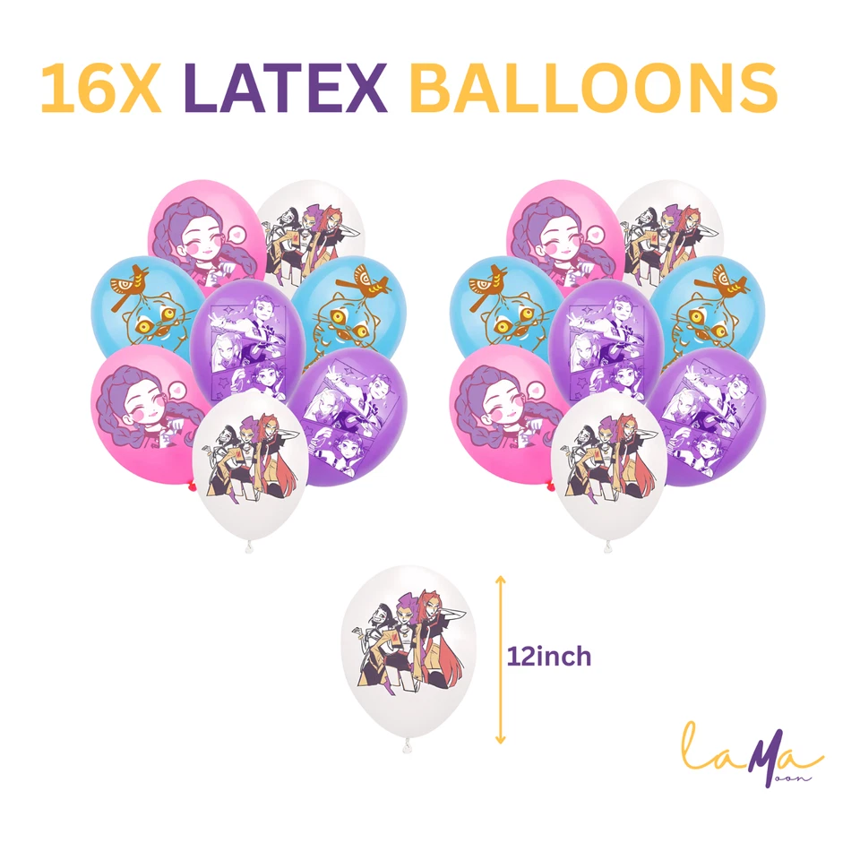 KPOP Cazadores Fiesta de Cumpleaños Conjunto de Suministros Globos Decoración de Pasteles Banner Foto 4 de 4