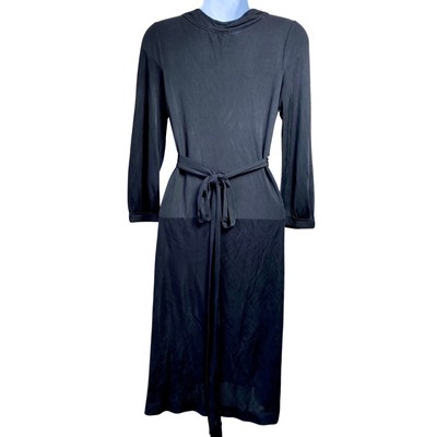 MALENE BIRGER Yasmeen Dress Viscose Satin 3/4 Sleeve Midi Black Button S |  eBay