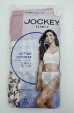 Jockey Elance Cotton Comfort Brief Panties Womens 7/L Multi French Cut 3 Pack