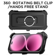 For iPhone 18 17 Pro Max 3 in 1 TPU PC Dustproof Shockproof Case with Belt Clip