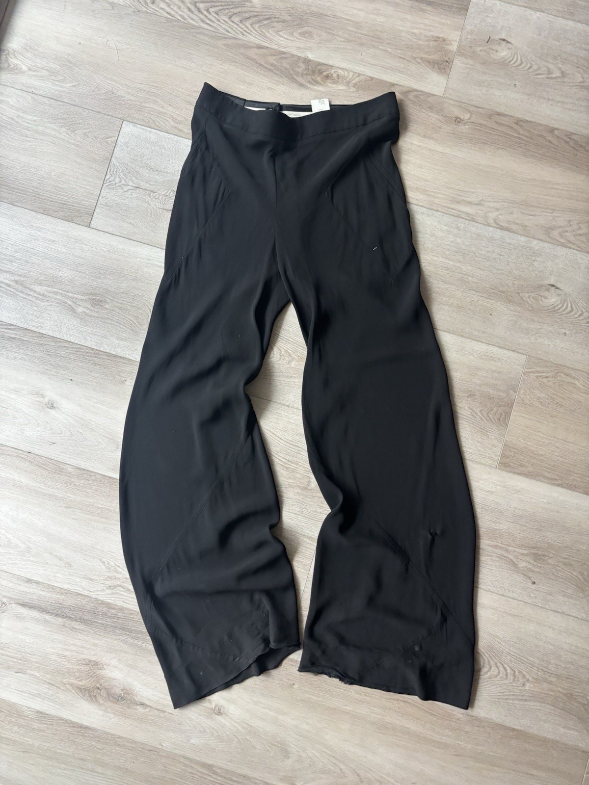 Rick Owens Mainline 2009 Black Viscose Flare Trousers IT 46 Made In Italy Rare image 8