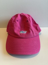 Vineyard Vines Strapback Baseball Cap Hat Hot Pink Whale Logo Embroidered EUC
