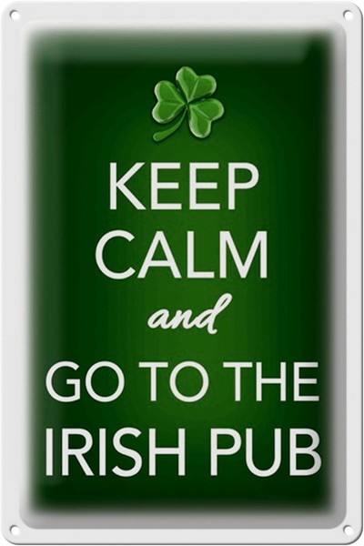 Schild Blech 20X30Cm - Made In Germany - Spruch Keep Calm And Go To Irish Pub Me-image