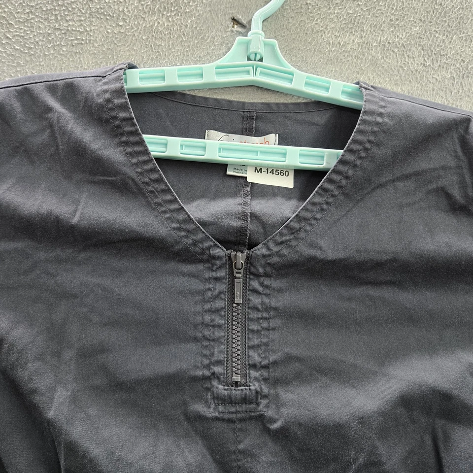 Blusa Médica Koi Mujer XL Gris Elástica Cremallera PO#CT88512 Manga Corta Foto 3 de 4