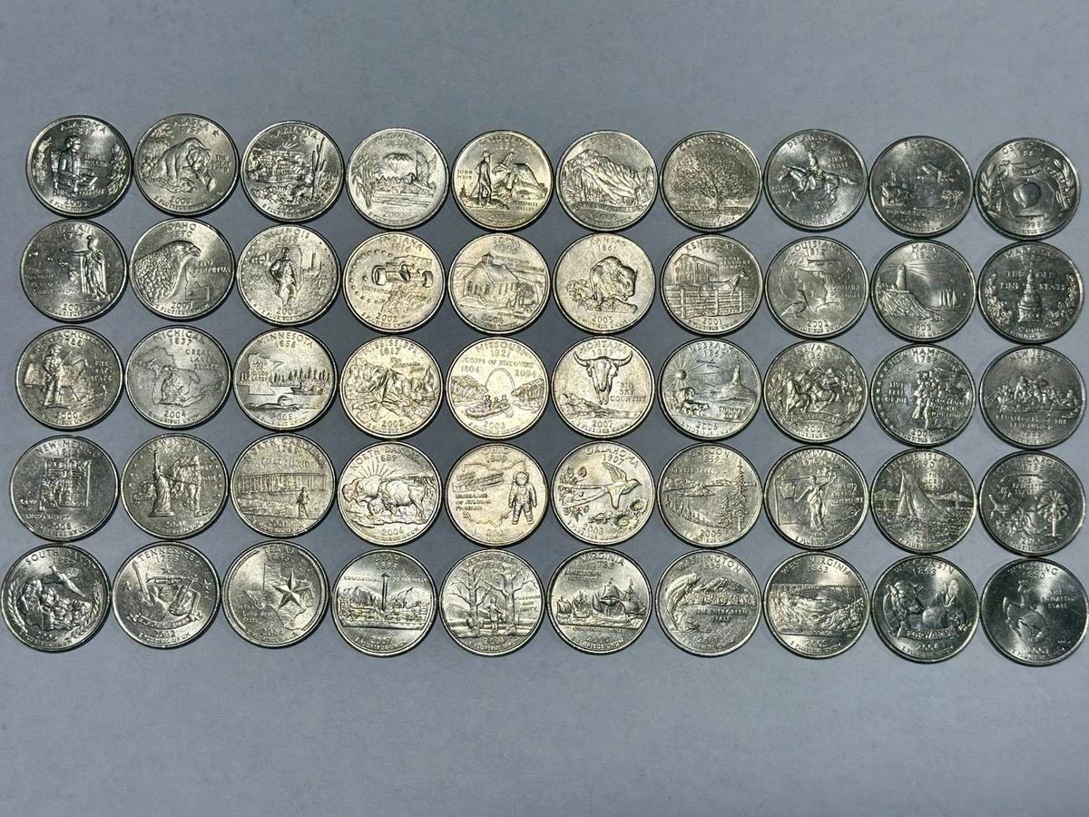 曾流通50 个州套装美国25 美分州(1999 - 2008) | eBay