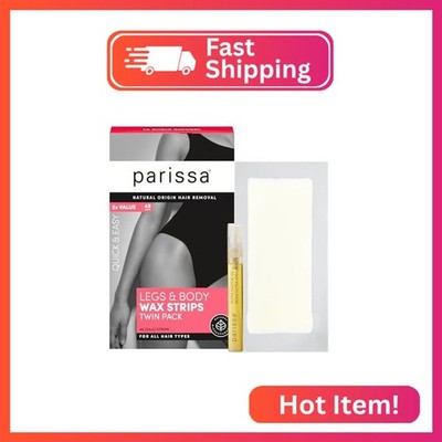Parissa Natural Legs & Body Wax Strips | Large Ready-to-Use Strips, Beginner-Fri