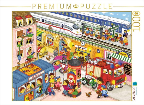 Calvendo Puzzle At The Train Station | 1000 Pieces, Finished Size 25.2 × 18.9 In-image