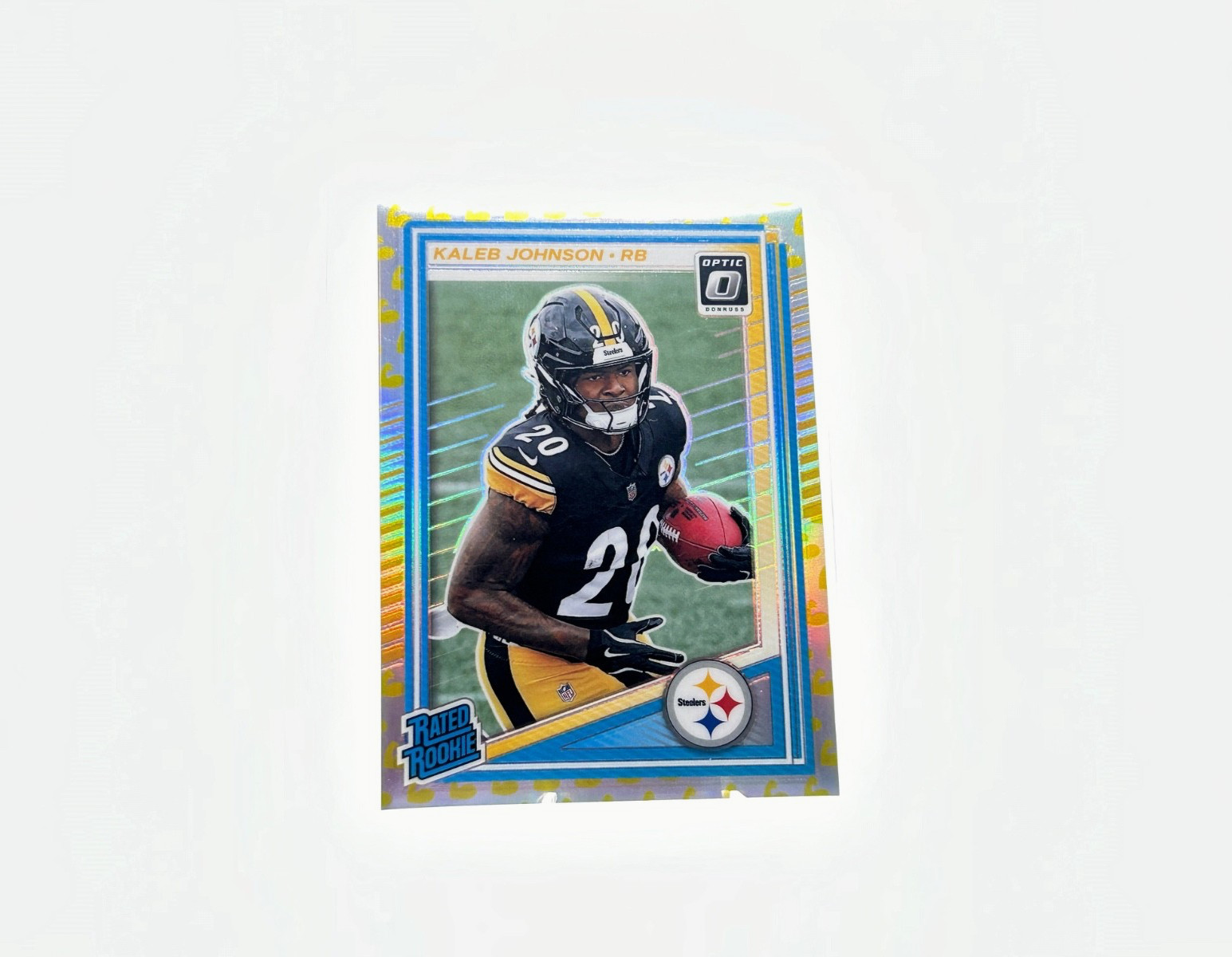 2025 Donruss Optic Kaleb Johnson #232 Flex Emoji Prizm /199 RC Steelers