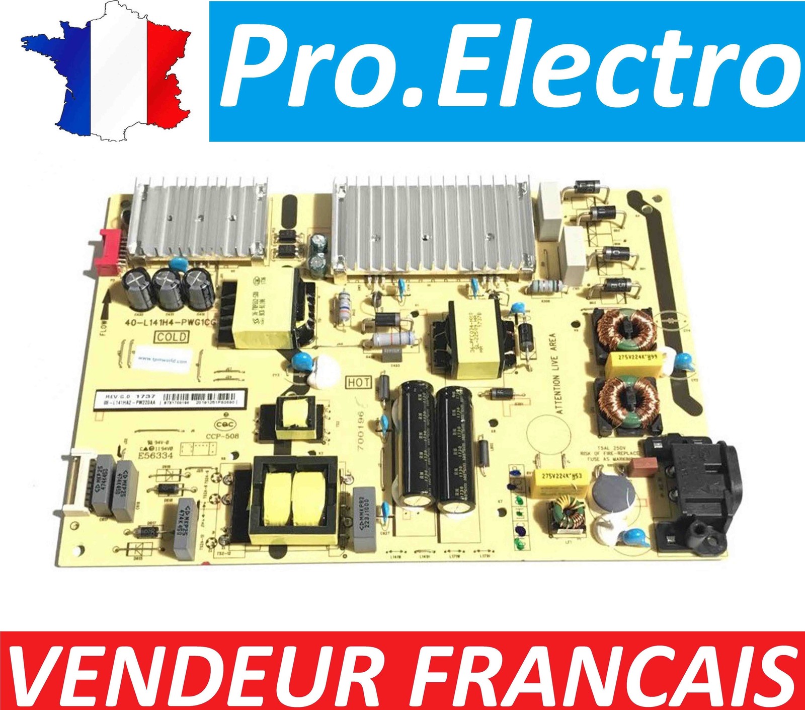 Bloc alimentation TCL U55P6006X1 tension stable 08-L141HA2-PW220AA