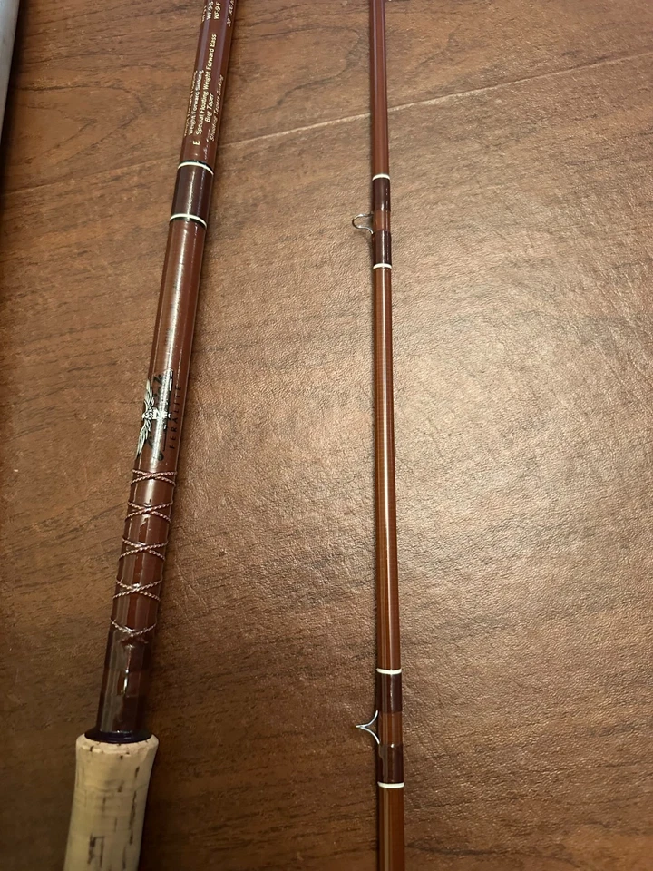 Pesca con mosca Fenwick vintage 2 piezas. Varilla de vidrio con estuche y calcetín Foto 4 de 4