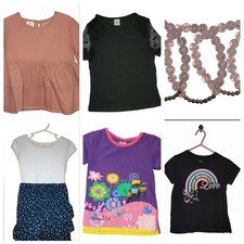 Girls Clothing Bundle Size 4 T-Shirts, Dress, And Bracelet Set EUC