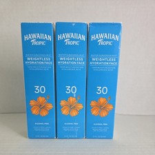 3 Pack Hawaiian Tropic Weightless Hydration Mist Face Sunscreen SPF 30 Exp 04/27