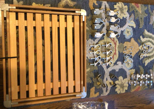 Taylor & NG vintage RARE 24"x24" hanging aluminum wood pot rack complete