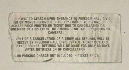 Aerosmith Concert Ticket Stub Freedom Hall Civic Center Johnson City TN 5/1/90 - Picture 2 of 2