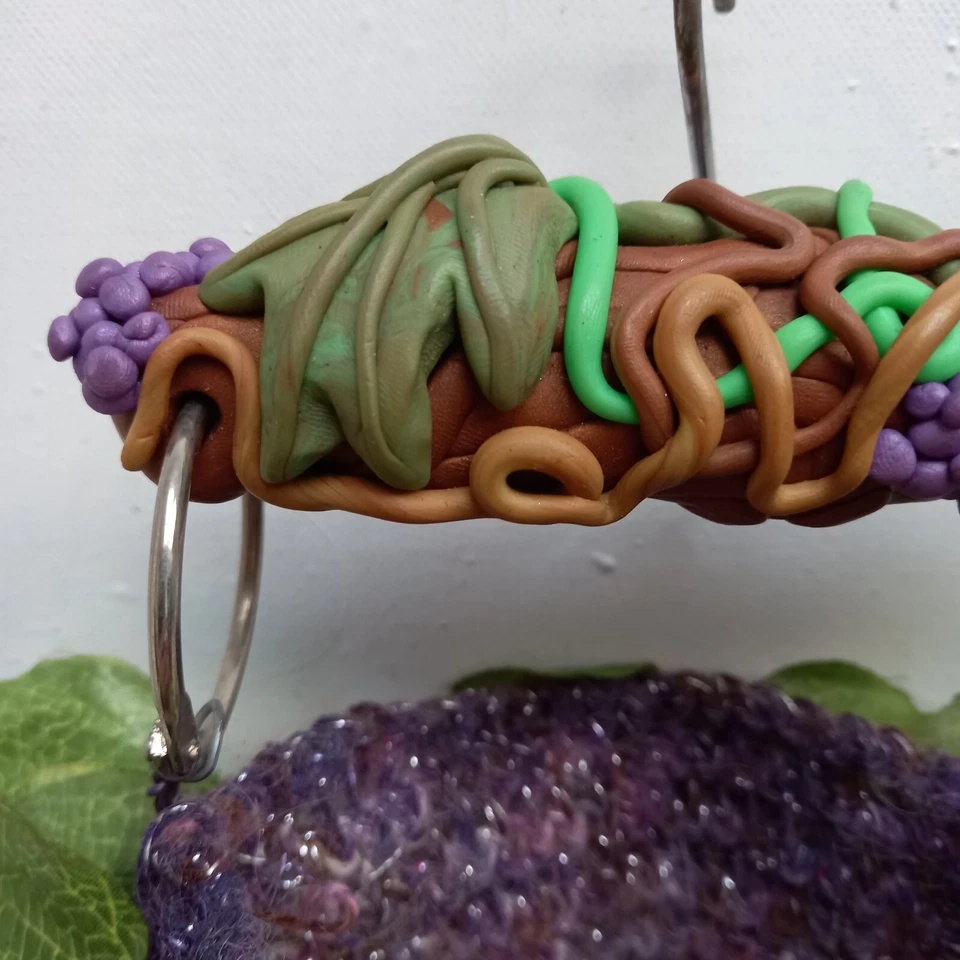 bolso mujer accesorios originales bandolera asa de mano bolso uva frutas Foto 3 de 4