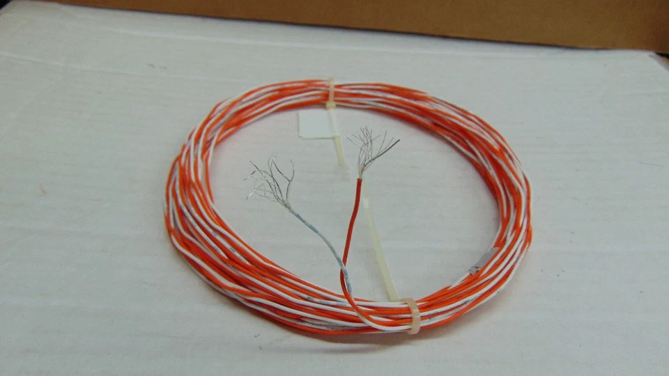 25 ft 24 AWG Silver Plated PTFE (Teflon) Wire Twisted Pair SPC White Orange - Image 2 of 2