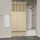 Manchester Mills Protect360° Shower Curtain Hookless w/ Snap-in Liner Sand/Brown