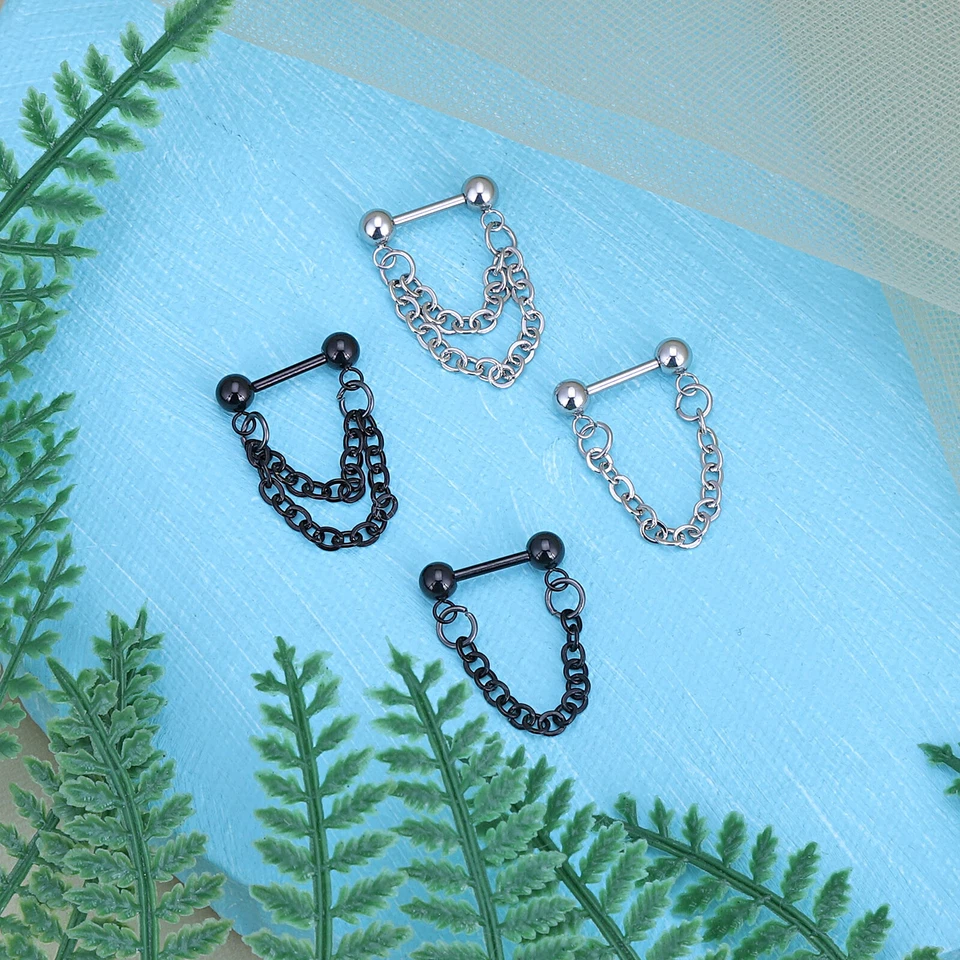 316L стальной нос кольцо цепочка толчок в перегородке кольца хряща серьги пирсинг 16G - Изображение 4 из 4