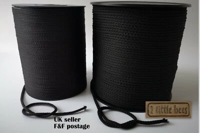 Black Rope Strong String Soft Round Cord Drawstring Tying Crochet Macrame Yarn