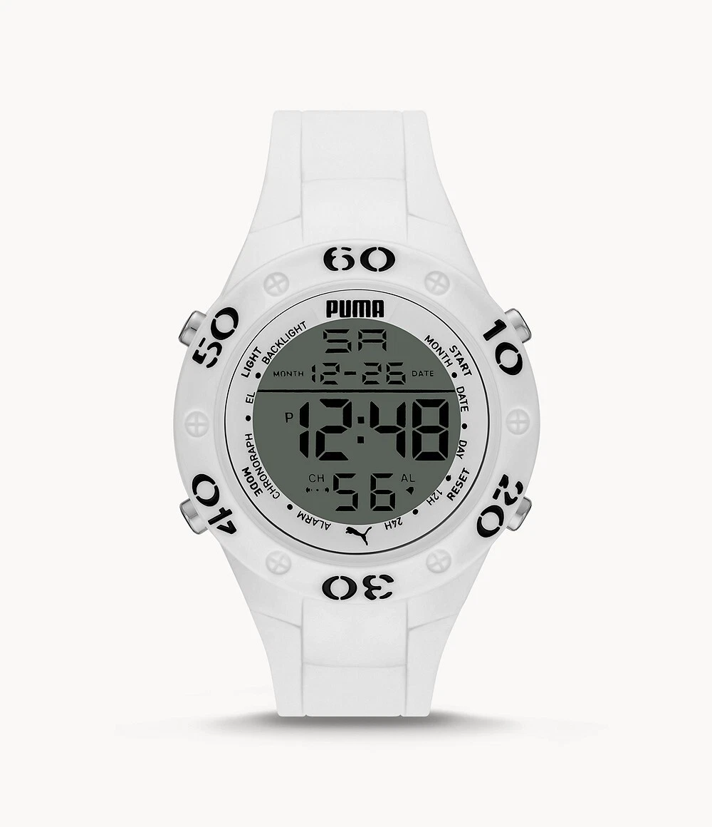 Puma 8 Digital White Polyurethane Watch P6038 MSRP $ 65 | eBay