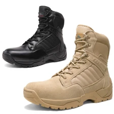 US Men's Desert Tactical Boots Side Zipper Work Breathable Combat Classic Boots