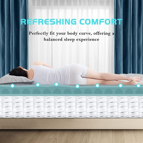12" 14" Mattress Twin Full Queen King Size Medium Firm 7-Zone Pocket Spring Bed - Picture 10 of 12
