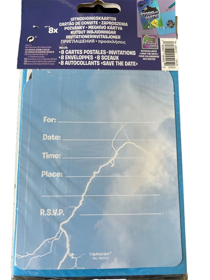 Amscan Storm the Party Video Games Party Invitations 2 Packs 16 Total NEW - Image 2 of 3