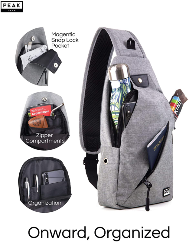 Peak Gear Sling Compact Crossbody Backpack and Day Bag w/ Lost